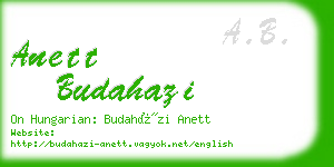 anett budahazi business card